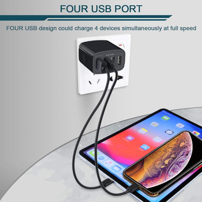 Multi-Port USB Wall Charger Adapter - 4.8A Fast Charging Power Base for iPhone, Samsung, and Kindle Devices