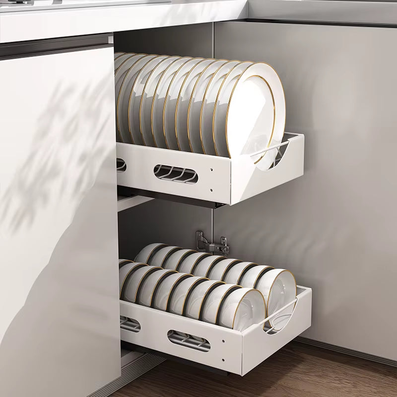 Pull Out Cabinet Organization Fixed with Adhesive Slide Out Drawer Storage Shelves for Kitchen Cabinets