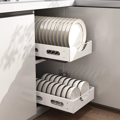 Pull Out Cabinet Organization Fixed with Adhesive Slide Out Drawer Storage Shelves for Kitchen Cabinets
