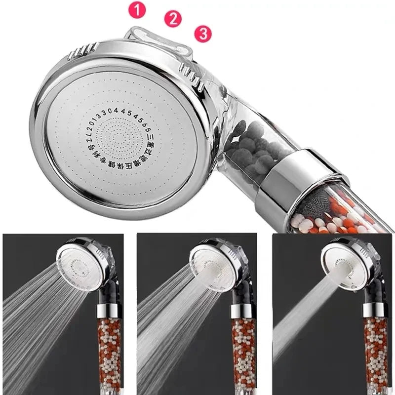 High-Pressure Handheld Rainfall Shower Head with Water-Saving Features and Anion Filter for Spa-Like Experience