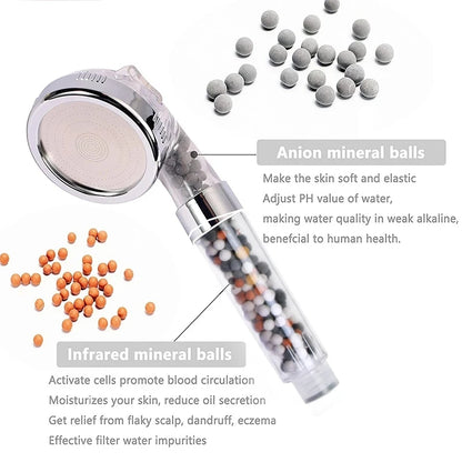 High-Pressure Handheld Rainfall Shower Head with Water-Saving Features and Anion Filter for Spa-Like Experience