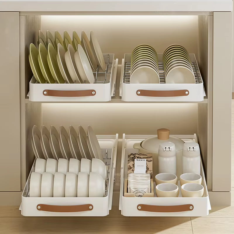 Slide Out under Sink Cabinet Organizer Heavy Duty Slide Out Pantry Shelves Pull Out Cabinet Organizer with Adhesive Nano Film