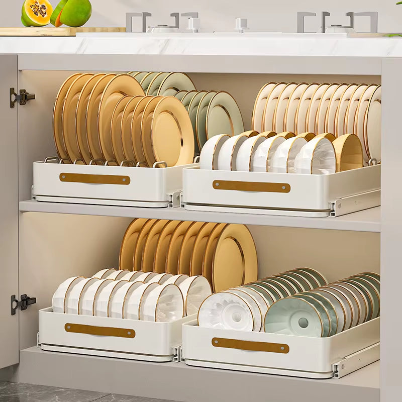 Slide Out under Sink Cabinet Organizer Heavy Duty Slide Out Pantry Shelves Pull Out Cabinet Organizer with Adhesive Nano Film