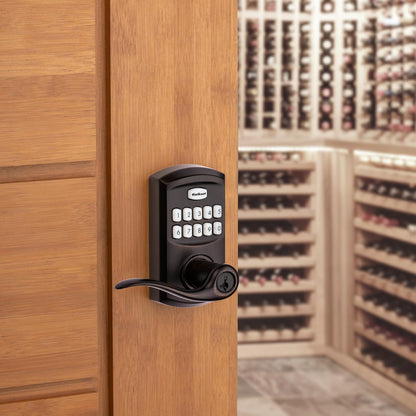 Kwikset 917TNL-11PS SmartCode Keypad Electronic Lock with Tustin Lever, SmartKey Technology, 6AL Latch, and RCS Strike in Venetian Bronze Finish