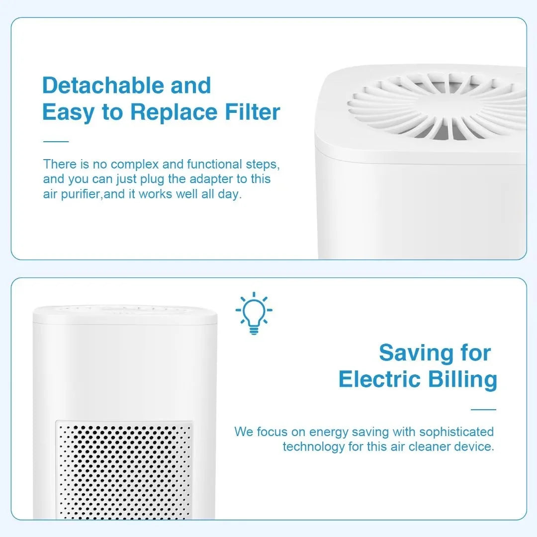 Ailkin Mini Portable Air Purifier for Home and Office - Effective Air Cleaner for Allergies, Asthma, Dust, Pet Odors, and Smoke in Small Rooms and Bedrooms