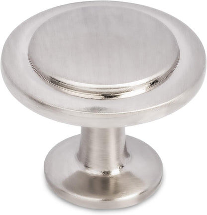 Satin Nickel Round Cabinet Knobs and Drawer Handles, 30-Pack for Kitchen and Furniture Hardware