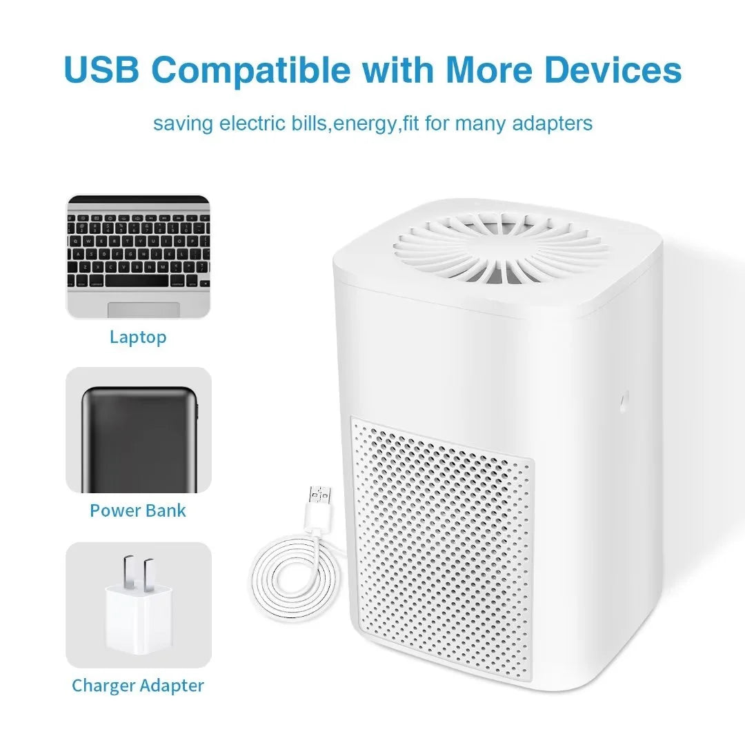 Ailkin Mini Portable Air Purifier for Home and Office - Effective Air Cleaner for Allergies, Asthma, Dust, Pet Odors, and Smoke in Small Rooms and Bedrooms