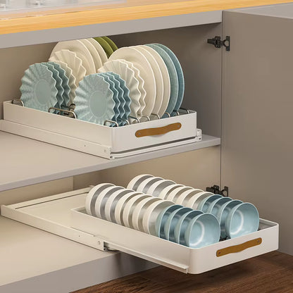 Slide Out under Sink Cabinet Organizer Heavy Duty Slide Out Pantry Shelves Pull Out Cabinet Organizer with Adhesive Nano Film