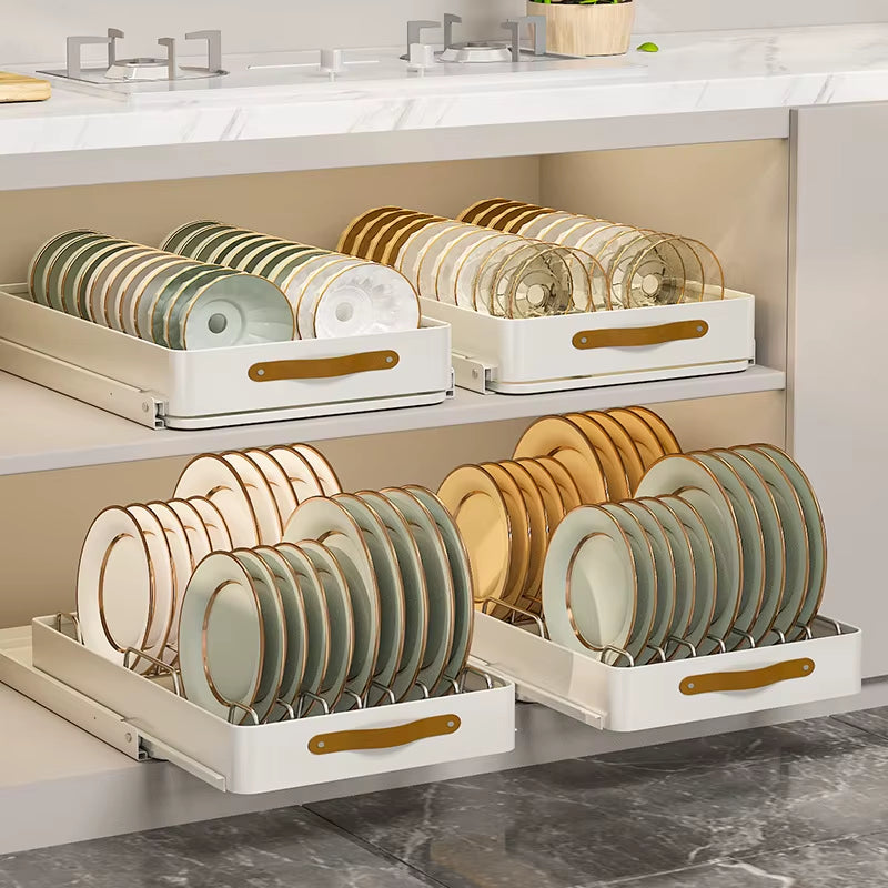 Slide Out under Sink Cabinet Organizer Heavy Duty Slide Out Pantry Shelves Pull Out Cabinet Organizer with Adhesive Nano Film